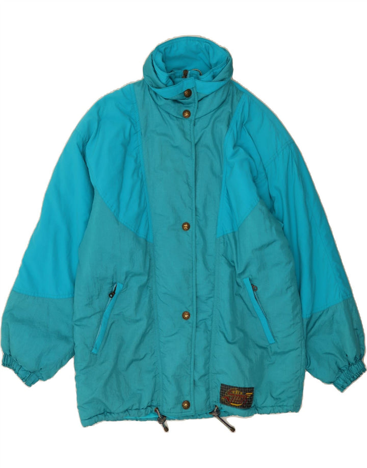 SORRY Womens Oversized Windbreaker Jacket IT 46 Large Blue Colourblock Vintage Sorry and Second-Hand Sorry from Messina Hembry 