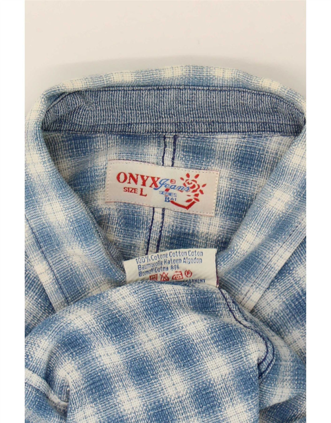 Onyx Womens Flannel Shirt UK 14 Large Blue Check Cotton