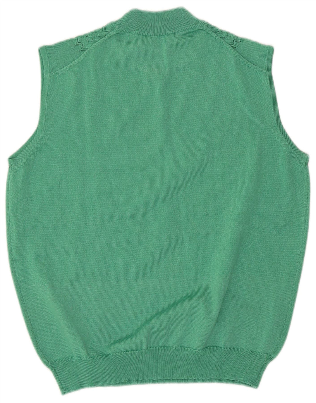 Vintage Womens Vest Tank Top UK 14 Medium Green Acetate