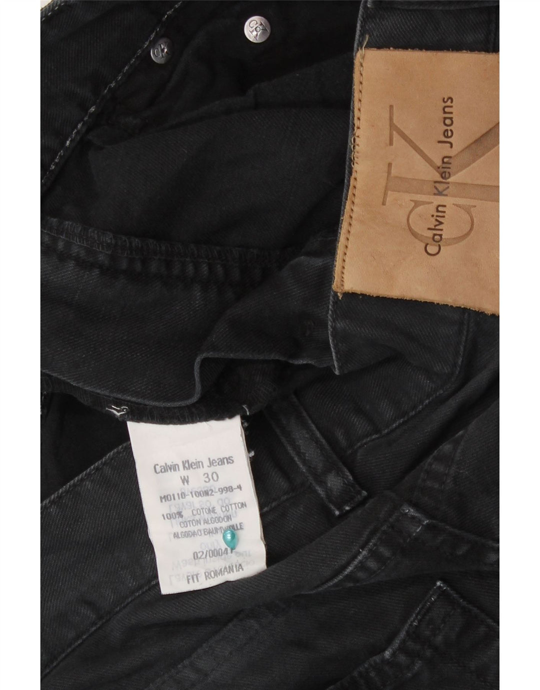 Calvin Klein Mens Straight Jeans W30 L33 Black Cotton