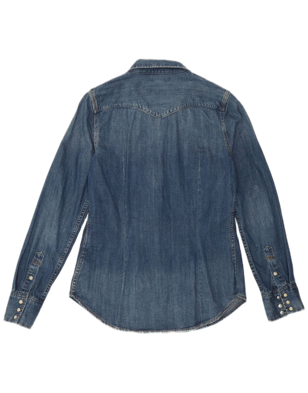 Levi's Womens Denim Shirt UK 10 Small Blue Cotton