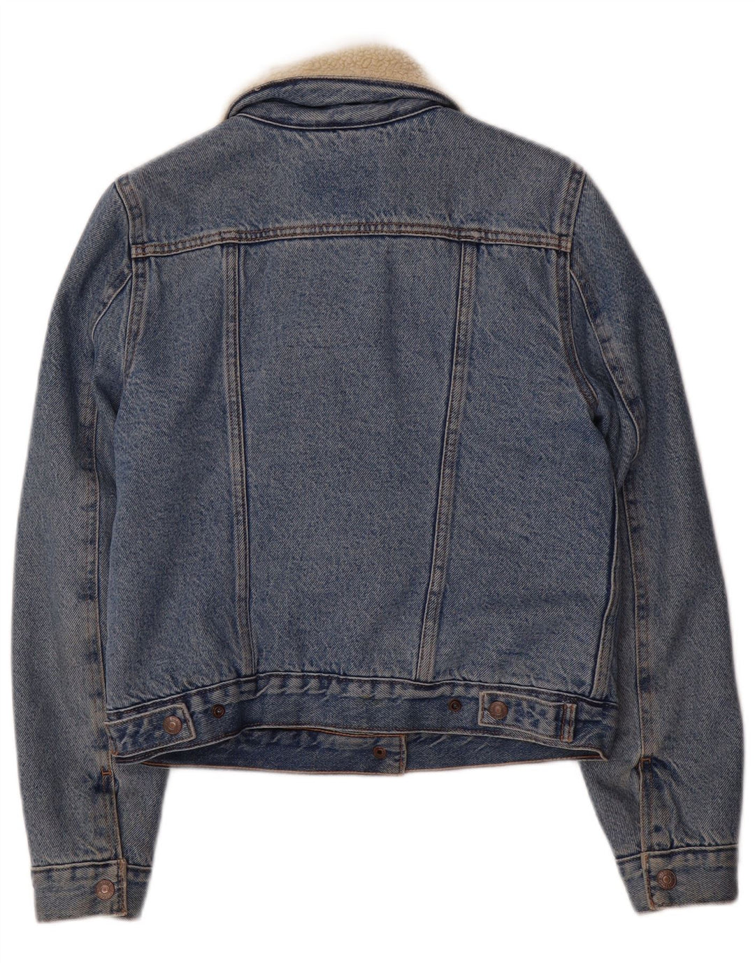 LEVI'S Womens Denim Sherpa Jacket UK 6 XS Blue Cotton