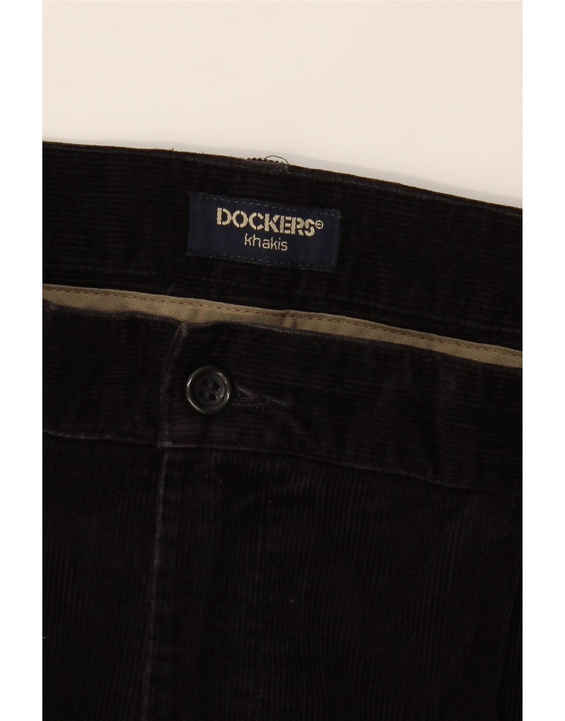 DOCKERS Mens Khakis Classic Fit Pegged Corduroy Trousers W40 L32 Black Vintage Dockers and Second-Hand Dockers from Messina Hembry 