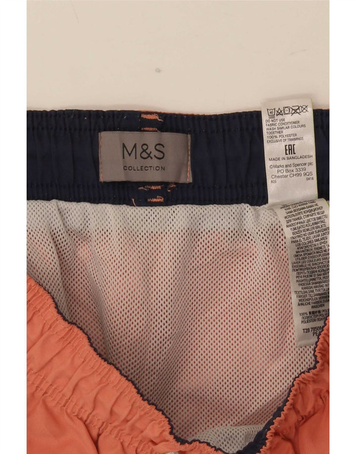 Marks & Spencer Mens Swimming Shorts Medium Orange Polyester