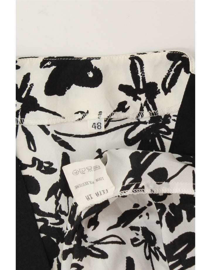 VINTAGE Womens Blouse Top IT 48 XL White Floral Polyester Vintage Vintage and Second-Hand Vintage from Messina Hembry 