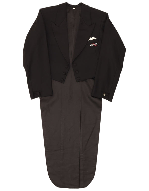 Ermenegildo Zegna Mens Tailcoat 2 Piece Suit UK 40 Large W36 L30 Black Wool