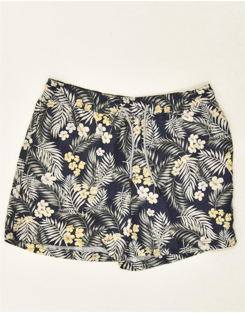 JACK & JONES Mens Swimming Shorts Small Navy Blue Floral Hawaiian | Vintage Jack & Jones | Thrift | Second-Hand Jack & Jones | Used Clothing | Messina Hembry 