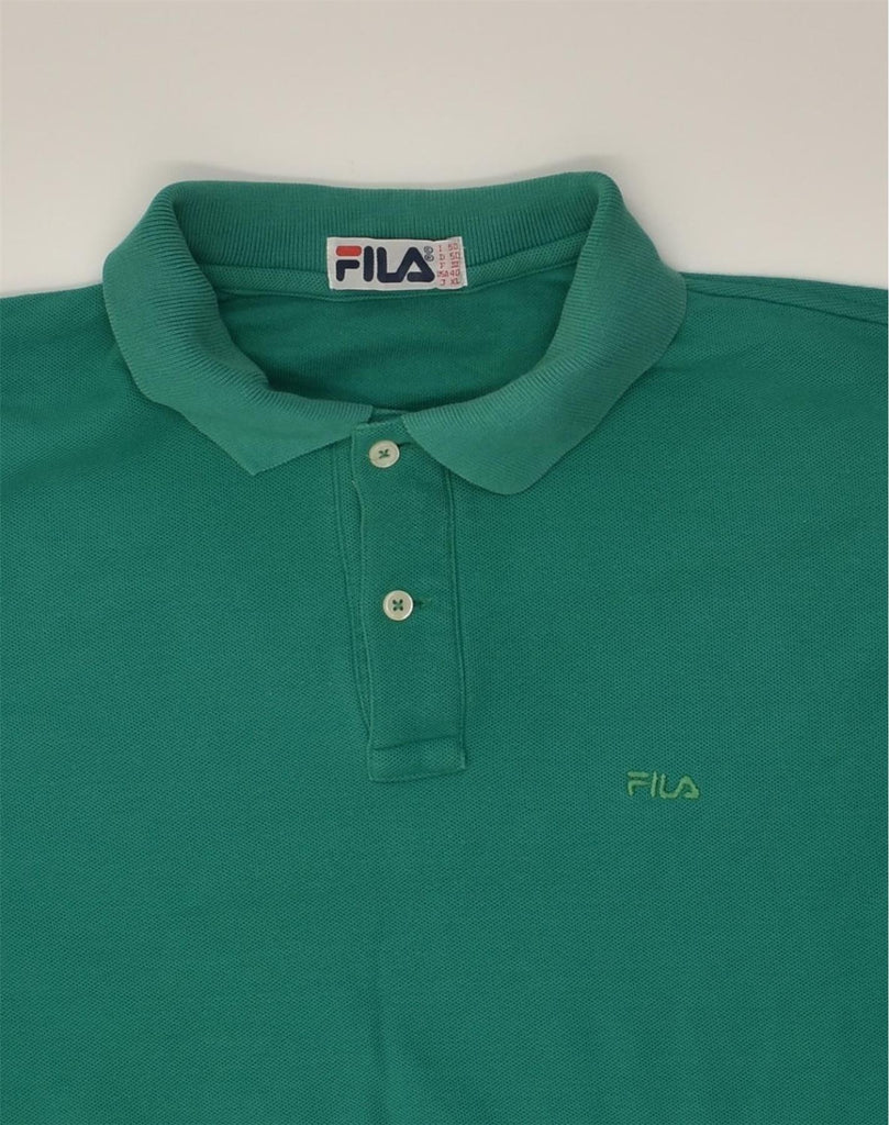 FILA Mens Polo Shirt IT 50 Medium Green Cotton | Vintage Fila | Thrift | Second-Hand Fila | Used Clothing | Messina Hembry 