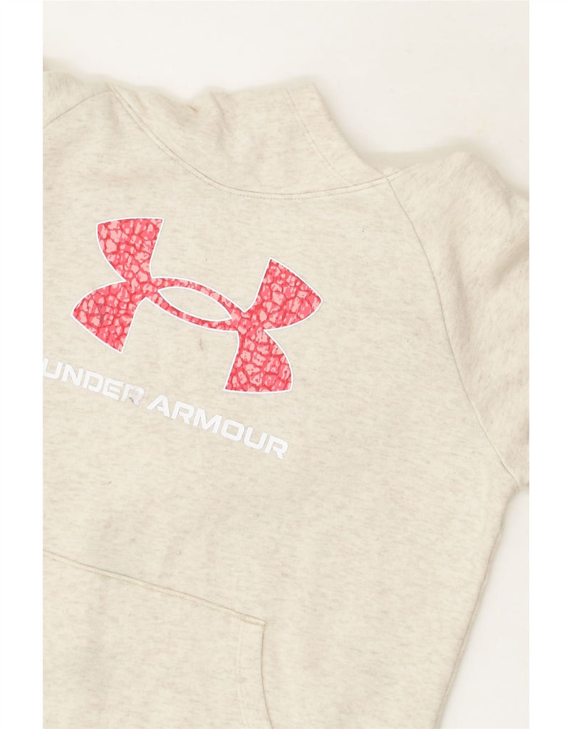 UNDER ARMOUR Girls Graphic Hoodie Jumper 13-14 Years XL Grey Cotton | Vintage Under Armour | Thrift | Second-Hand Under Armour | Used Clothing | Messina Hembry 