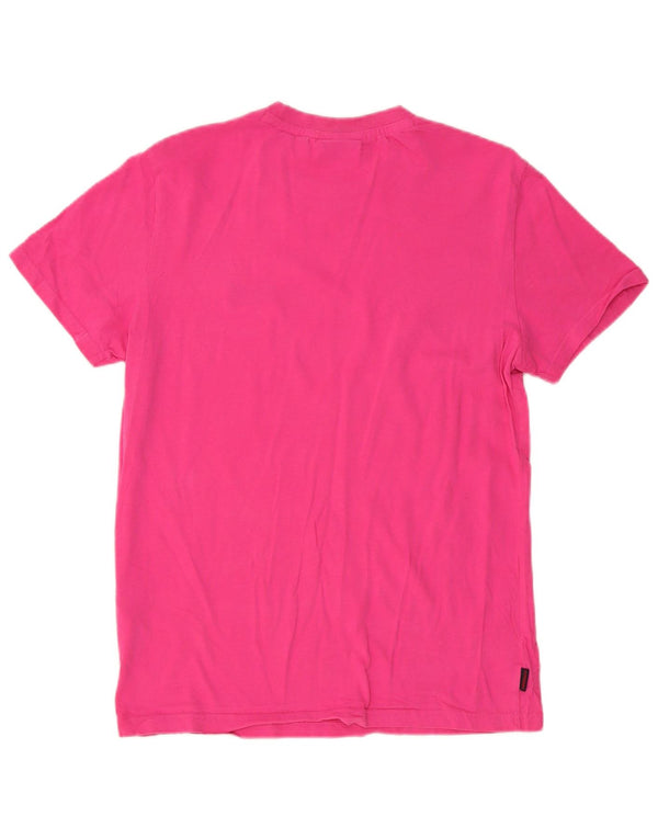 Superdry Mens T-Shirt Top Large Pink Cotton