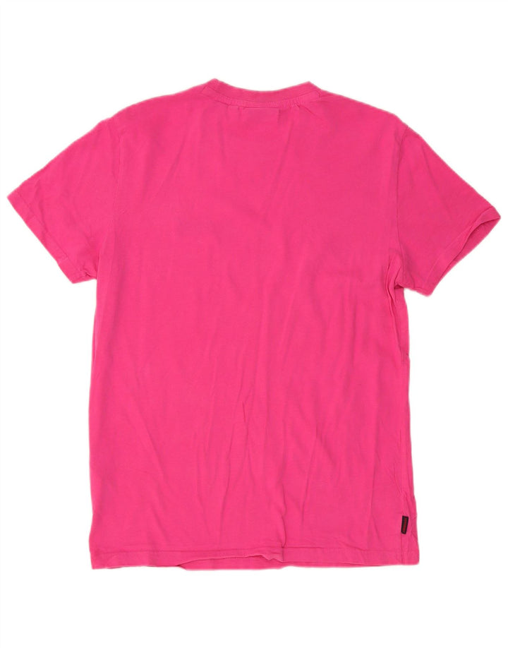 Superdry Mens T-Shirt Top Large Pink Cotton