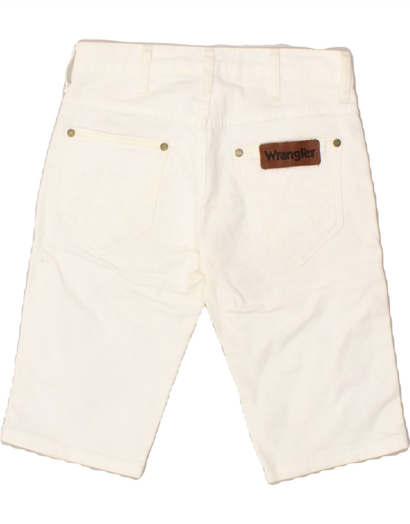 WRANGLER Womens Denim Bermuda Shorts W25 XS Off White Cotton Vintage Wrangler and Second-Hand Wrangler from Messina Hembry 