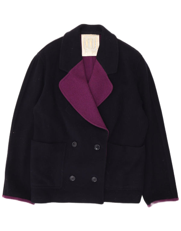 Ferre Womens Pea Coat UK 14 Large Navy Blue