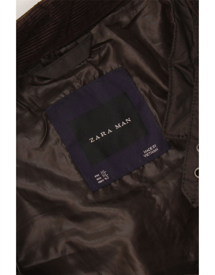 Zara Mens Utility Jacket UK 42 XL Brown