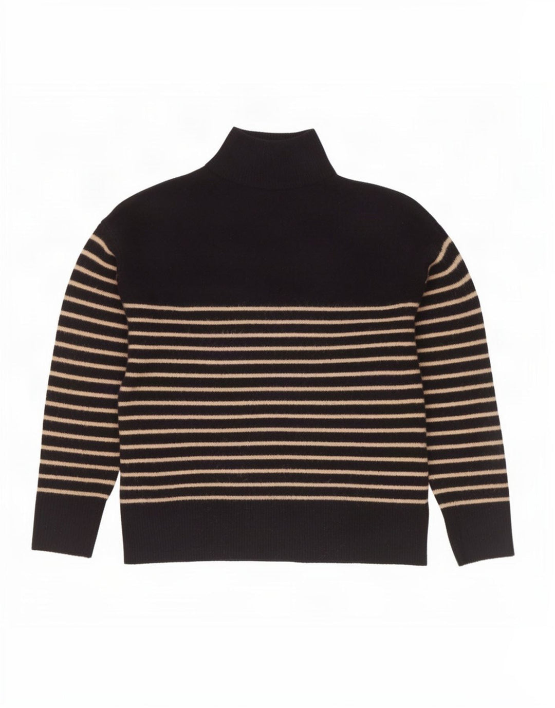 Zara Womens Button Neck Jumper Sweater UK 14 Medium Navy Blue Striped
