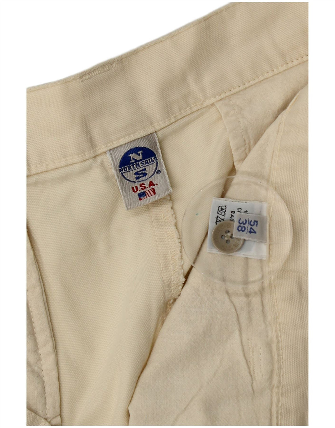 North Sails Mens Cargo Shorts IT 54 2XL W38 Off White Cotton