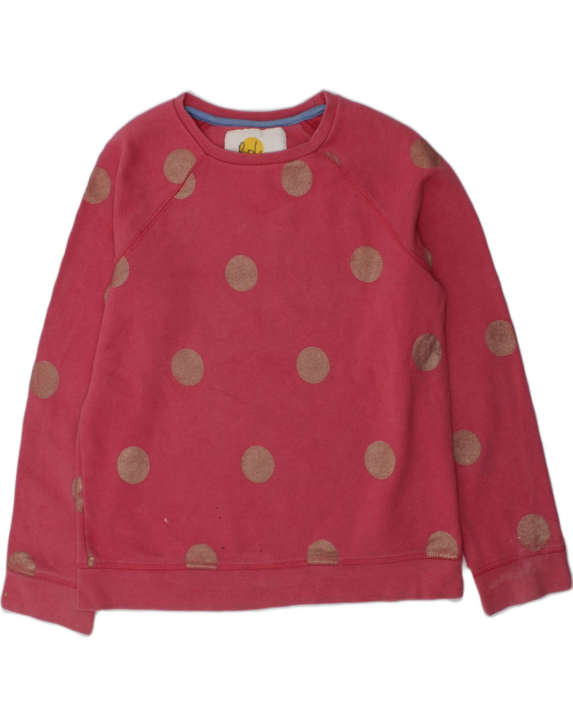 BODEN Boys Sweatshirt Jumper 11-12 Years Burgundy Spotted Cotton | Vintage Boden | Thrift | Second-Hand Boden | Used Clothing | Messina Hembry 