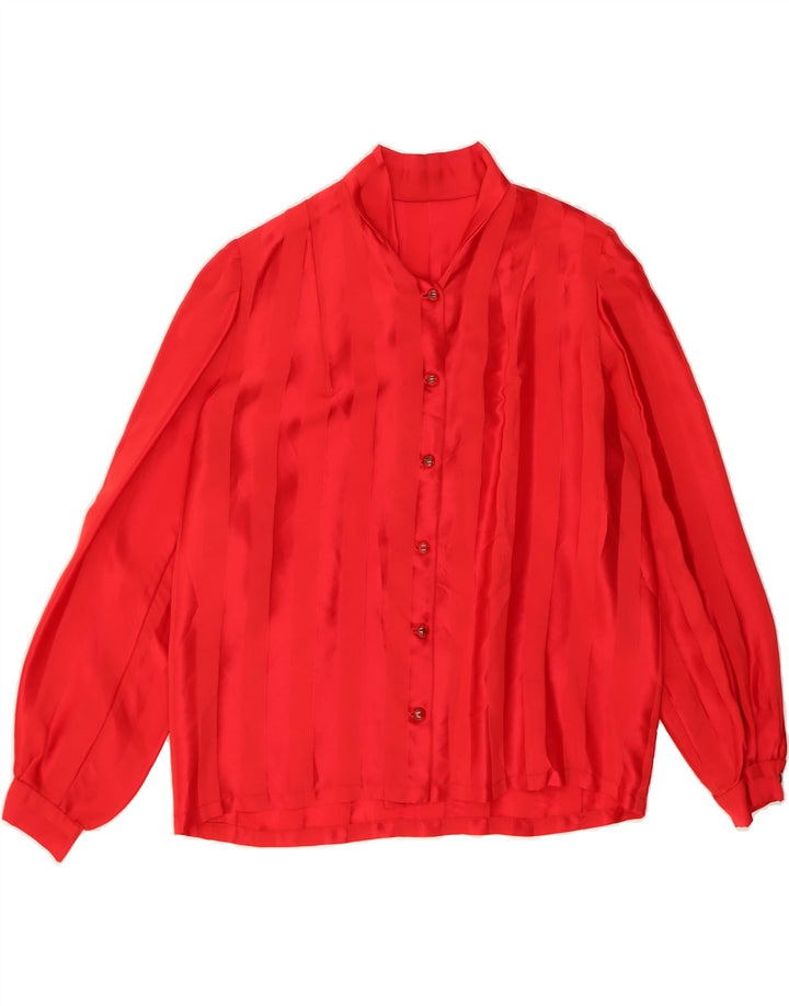 VINTAGE Womens Shirt Blouse UK 14 Medium Red Vintage Vintage and Second-Hand Vintage from Messina Hembry 