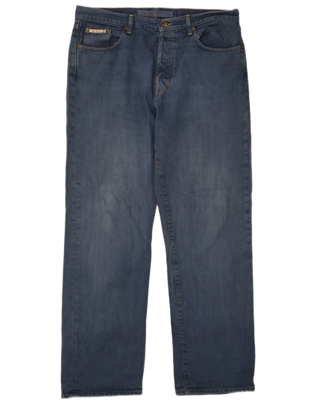 Ben Sherman Mens Straight Jeans W36 L32 Blue Cotton
