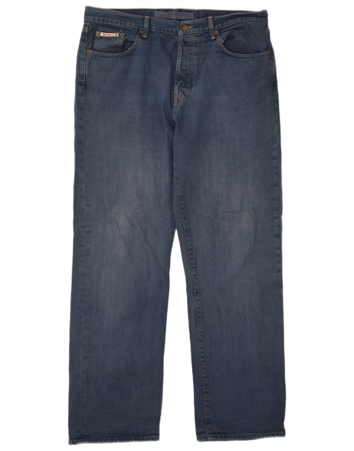 Ben Sherman Mens Straight Jeans W36 L32 Blue Cotton