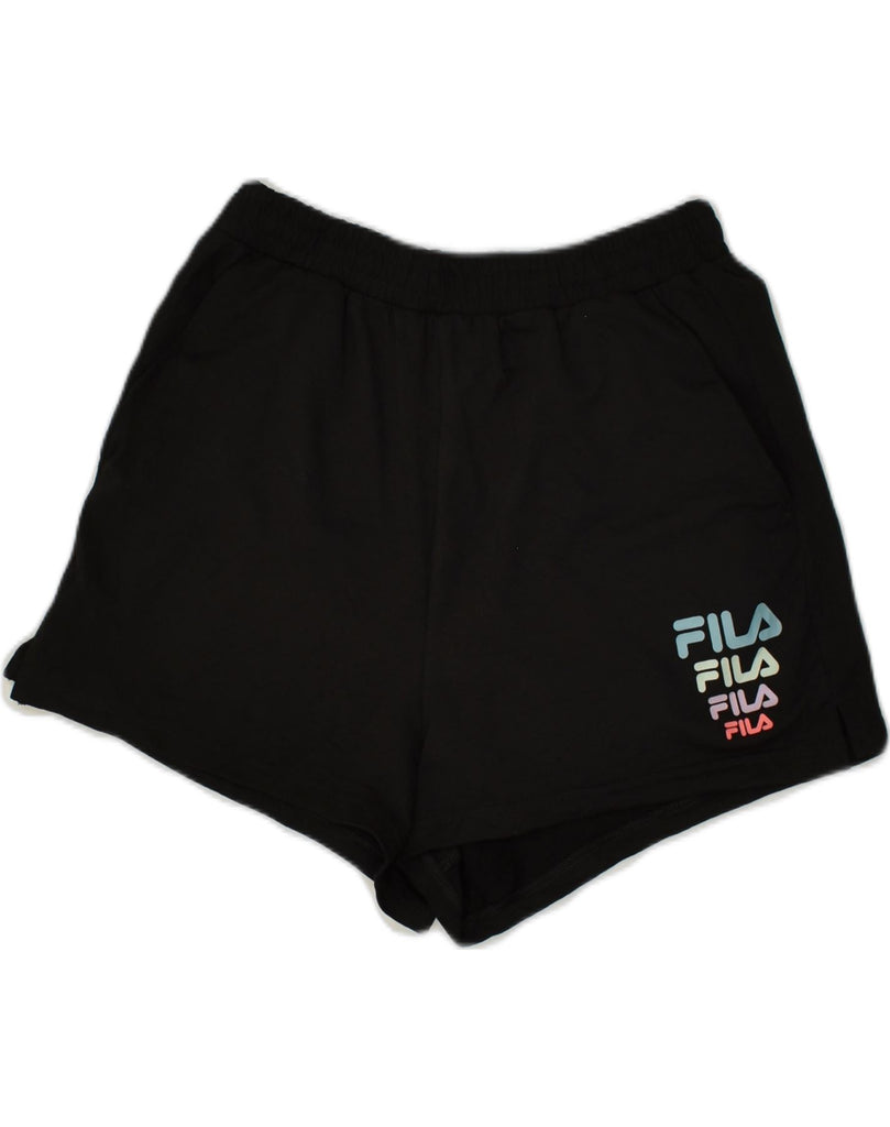 FILA Womens Sport Shorts IT 42 Medium Black Cotton | Vintage Fila | Thrift | Second-Hand Fila | Used Clothing | Messina Hembry 