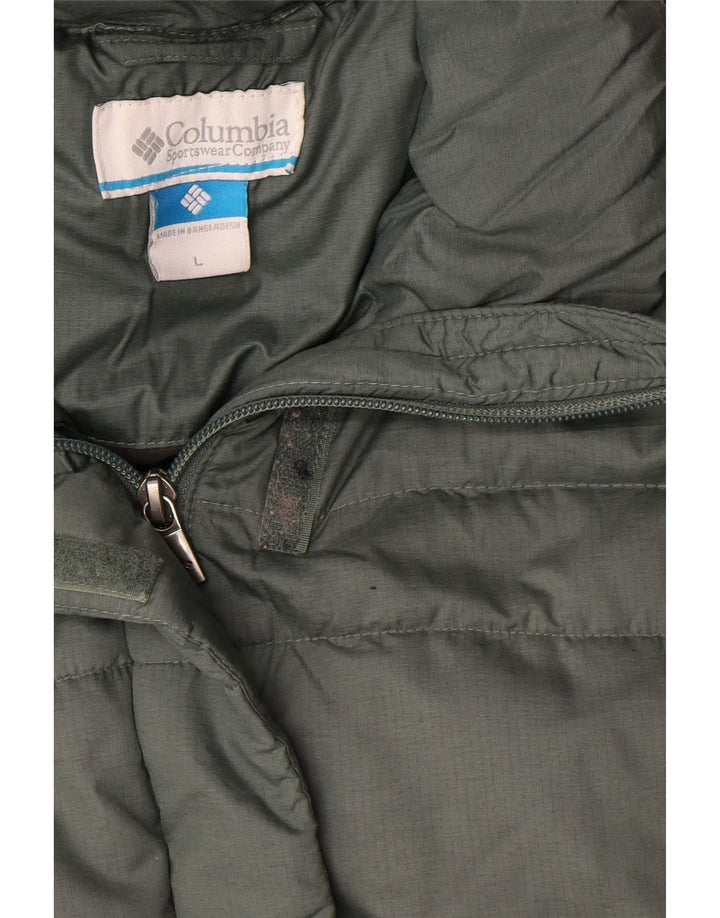 Columbia Womens Hooded Padded Coat UK 16 Large Green Polyester