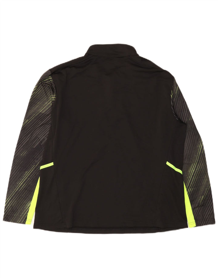 PUMA Womens Zip Neck Pullover Tracksuit Top UK 18 XL Black Striped