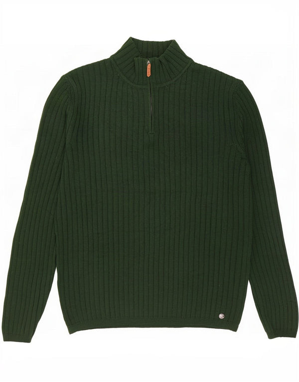 Rifle Mens Zip Neck Jumper Sweater 3XL Green