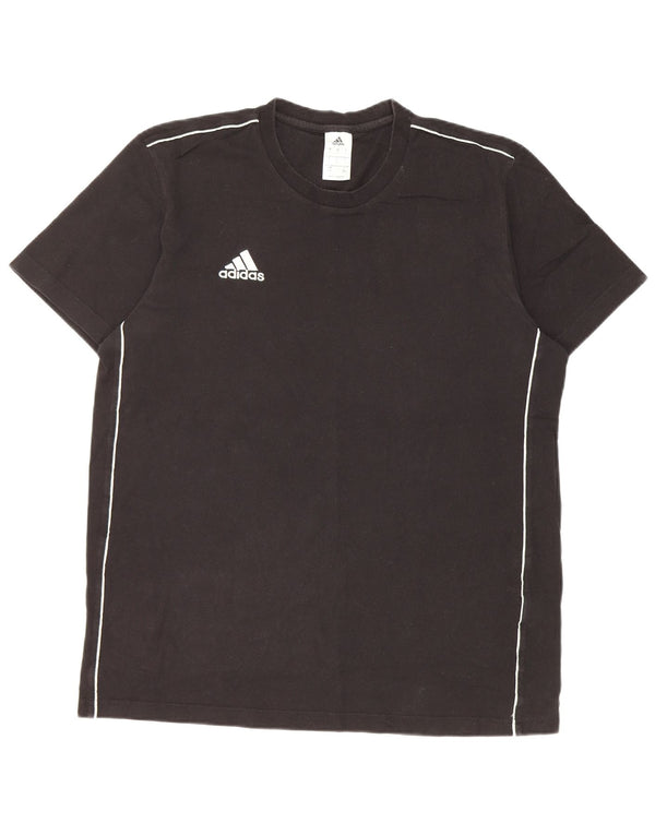Adidas Mens T-Shirt Top Large Black Cotton