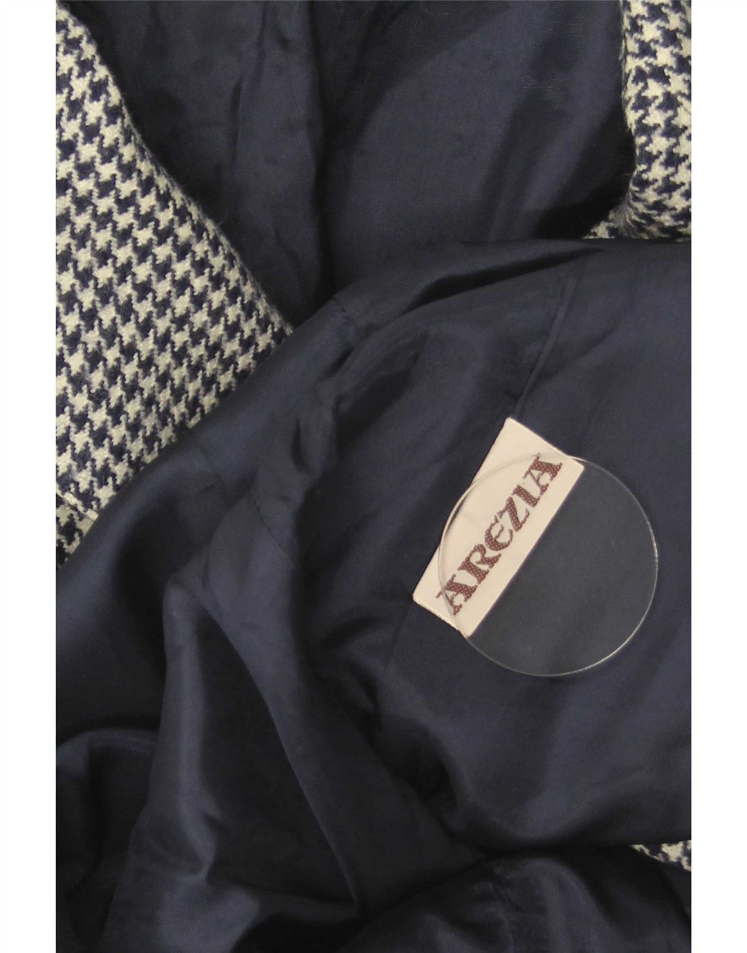 Arezia Womens Blazer Jacket IT 42 Medium Navy Blue Houndstooth
