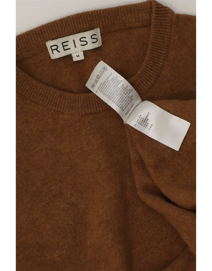 Reiss Womens Crew Neck Jumper Sweater UK 14 Medium Brown Wool