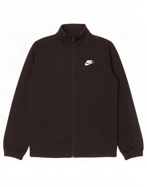 Nike Boys Graphic Tracksuit Top Jacket 12-13 Years XL Black Polyester
