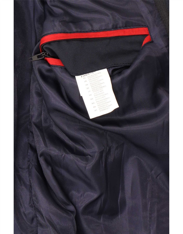 David Hamilton Mens Kampione Overcoat IT 46 Small Navy Blue Polyester