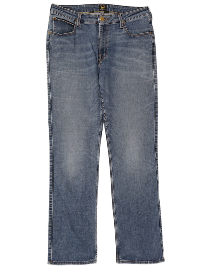 Lee Womens Marion Straight Jeans W31 L31 Blue Cotton