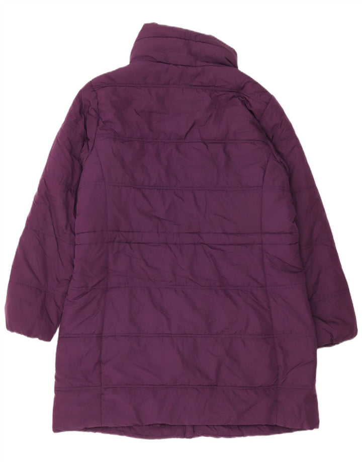 Marks & Spencer Womens Hooded Padded Coat UK 16 Large  Purple Polyester
