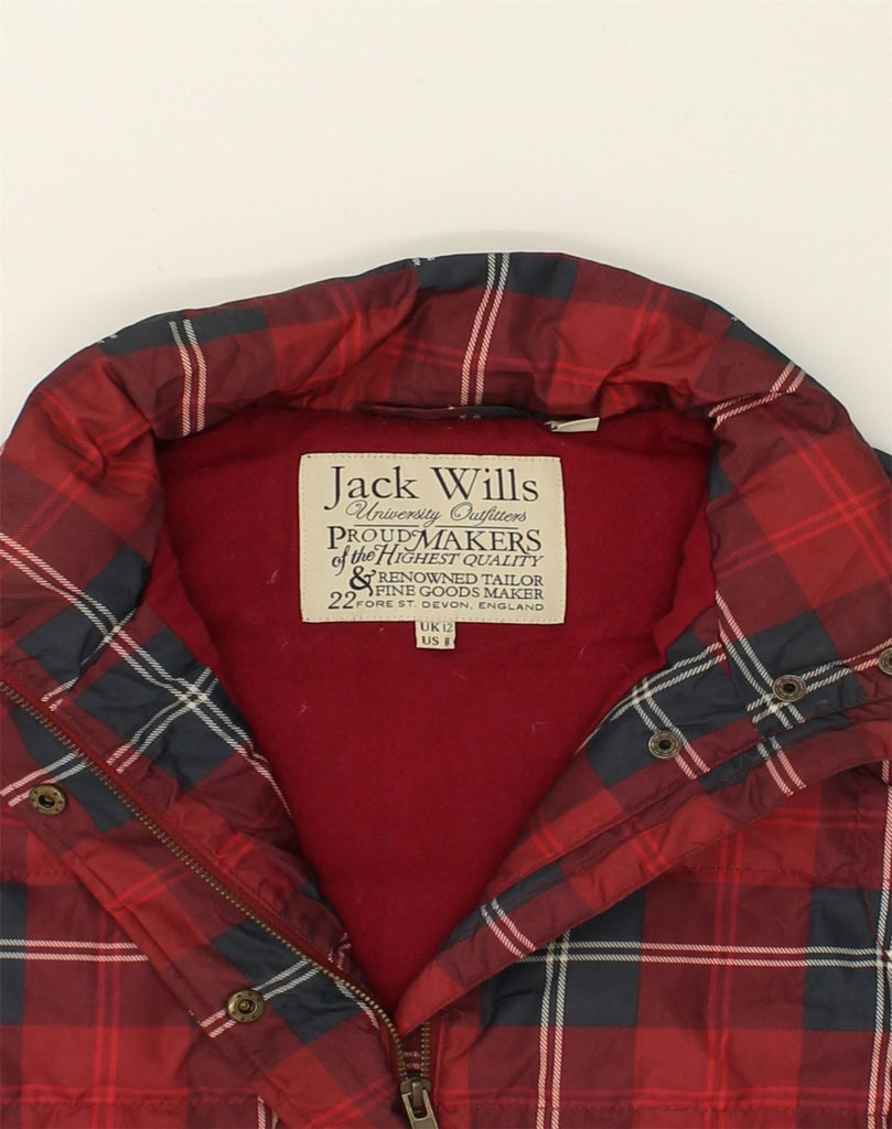 JACK WILLS Womens Padded Gilet UK 12 Medium  Red Check Polyester | Vintage Jack Wills | Thrift | Second-Hand Jack Wills | Used Clothing | Messina Hembry 