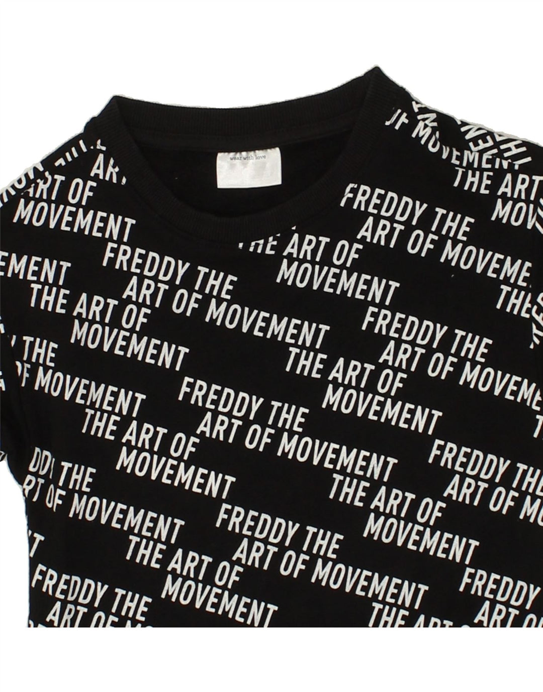 FREDDY Girls Graphic Sweatshirt Jumper 7-8 Years Black Viscose Vintage Freddy and Second-Hand Freddy from Messina Hembry 
