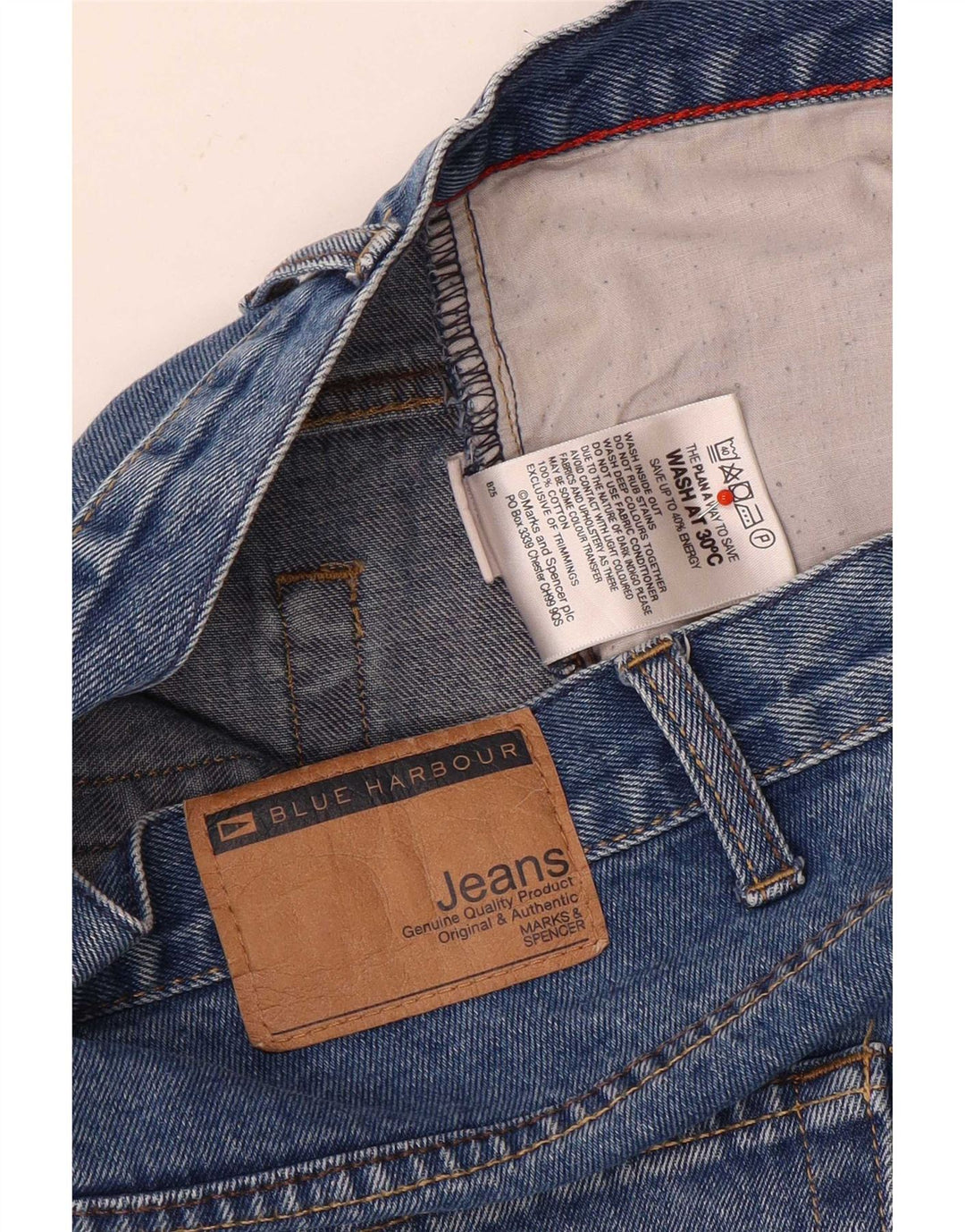 Marks & Spencer Mens Blue Harbour Straight Jeans W34 L33 Cotton