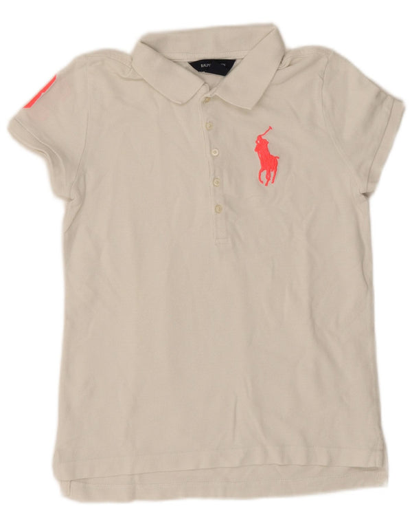 Ralph Lauren Girls Graphic Polo Shirt 12-13 Years Large White