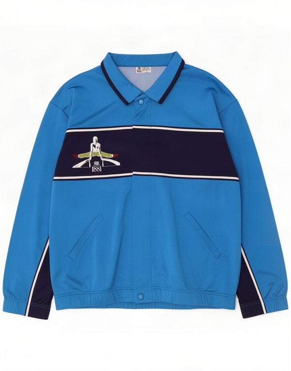 Cerruti 1881 Mens Tracksuit Top Jacket IT 54 XL Blue Colourblock Nylon