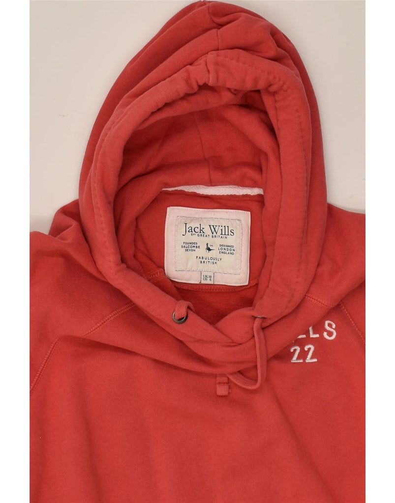 JACK WILLS Womens Hoodie Jumper UK 10 Small Red Cotton | Vintage Jack Wills | Thrift | Second-Hand Jack Wills | Used Clothing | Messina Hembry 