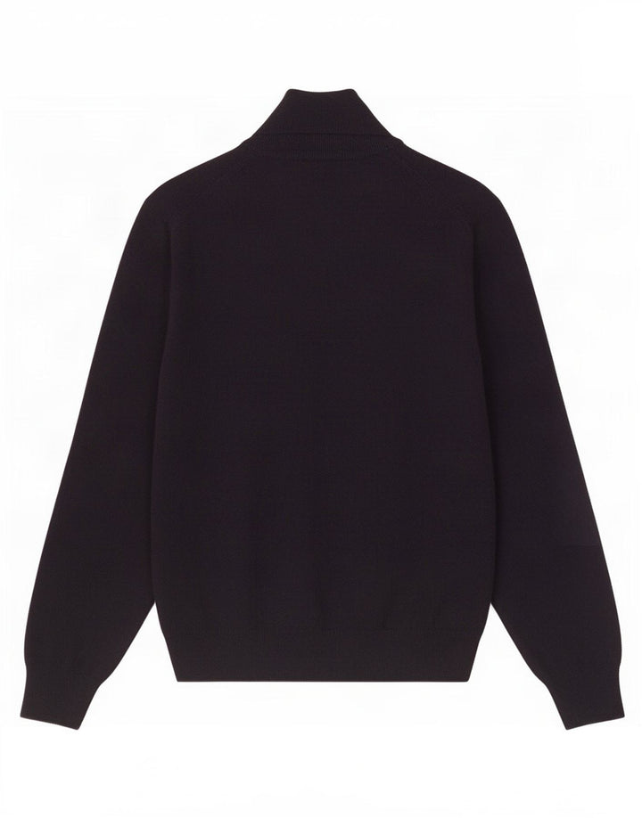 Gant Mens Zip Neck Jumper Sweater Medium Navy Blue Wool