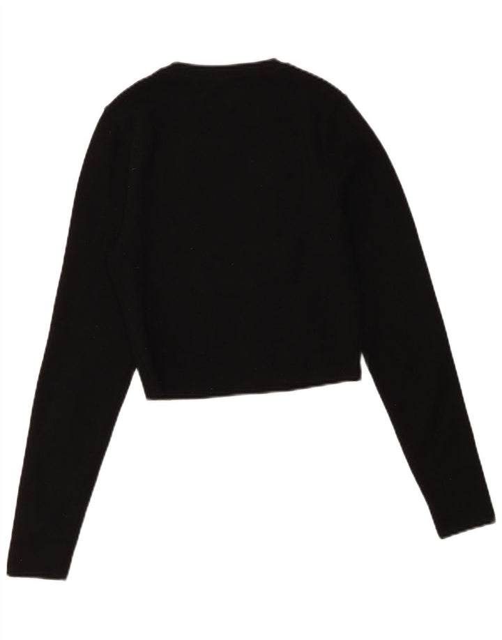 Zara Womens Crop Top UK 14 Large Black Viscose
