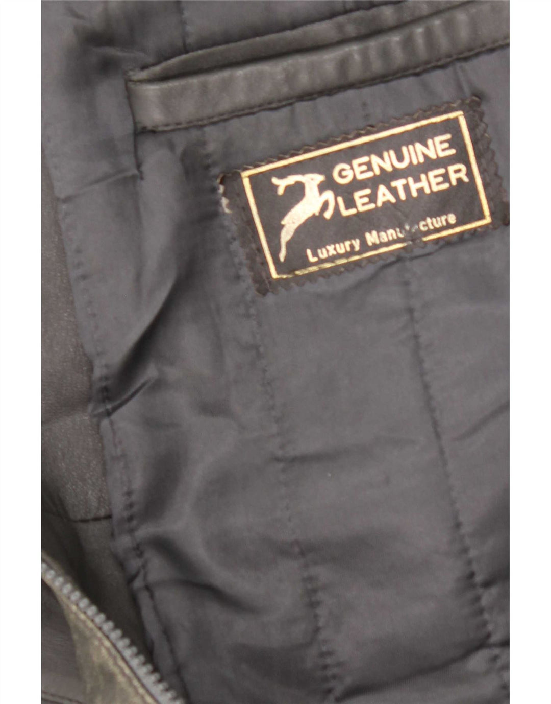 Vintage Mens Leather Jacket UK 40 Large Grey