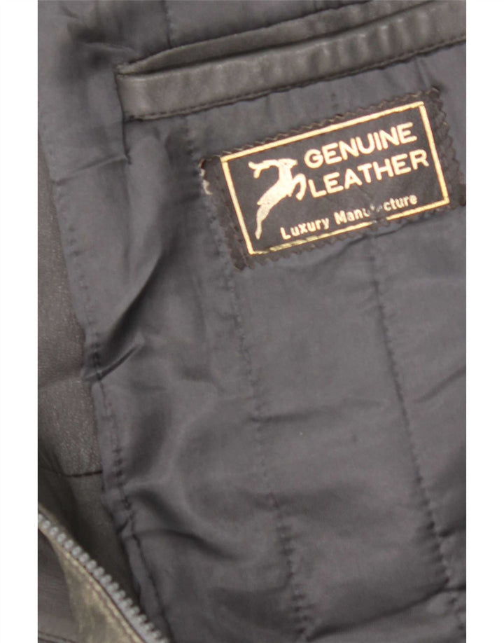 Vintage Mens Leather Jacket UK 40 Large Grey