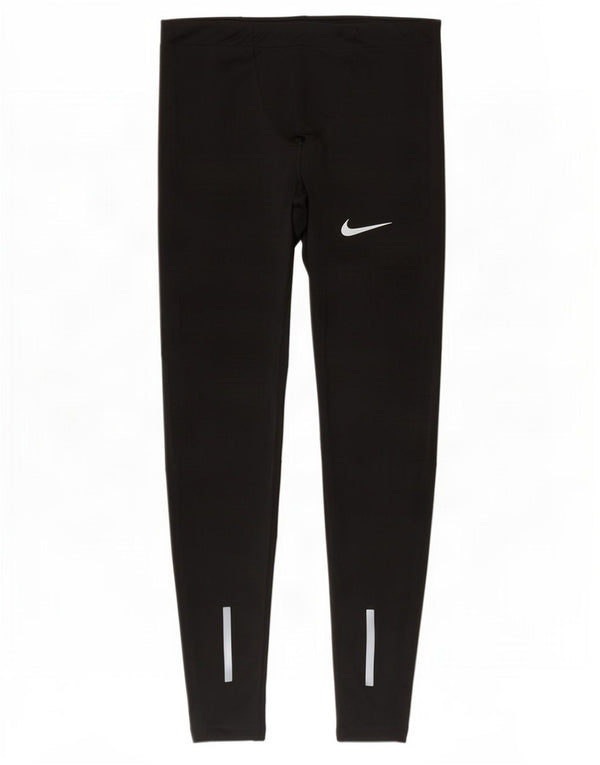 Nike Womens Dri Fit Leggings UK 12 Medium Black Polyester