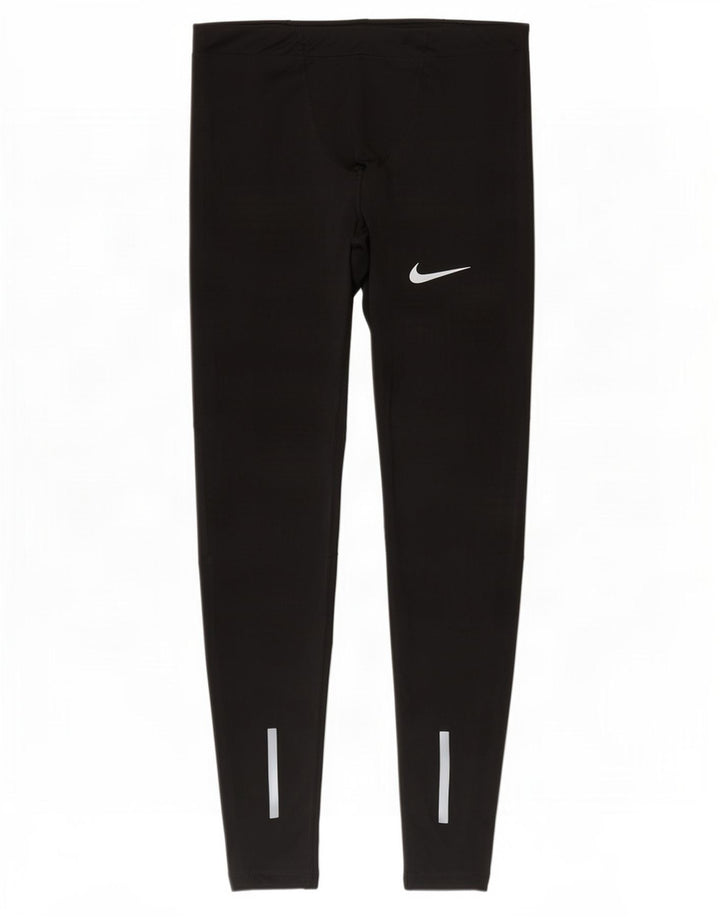Nike Womens Dri Fit Leggings UK 12 Medium Black Polyester