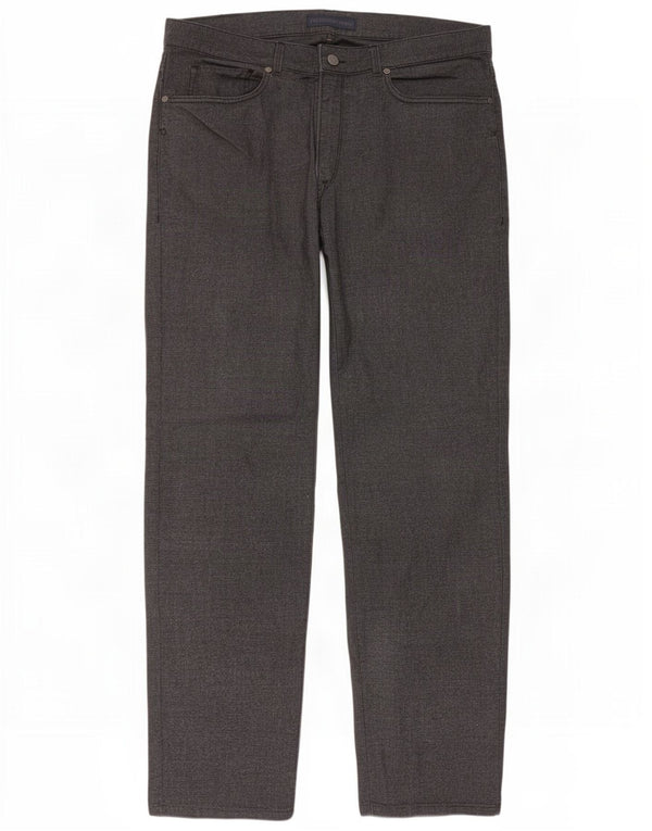 Trussardi Mens Straight Casual Trousers W36 L32 Grey Cotton
