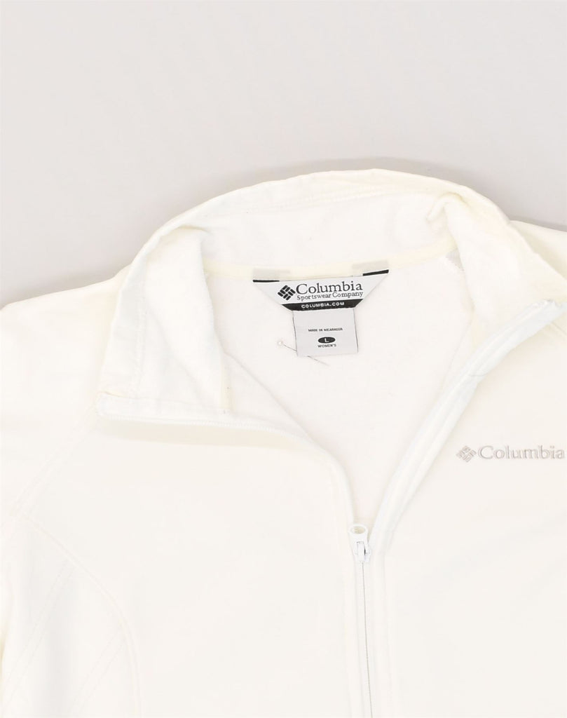 COLUMBIA Womens Fleece Jacket UK 16 Large White Polyester | Vintage Columbia | Thrift | Second-Hand Columbia | Used Clothing | Messina Hembry 