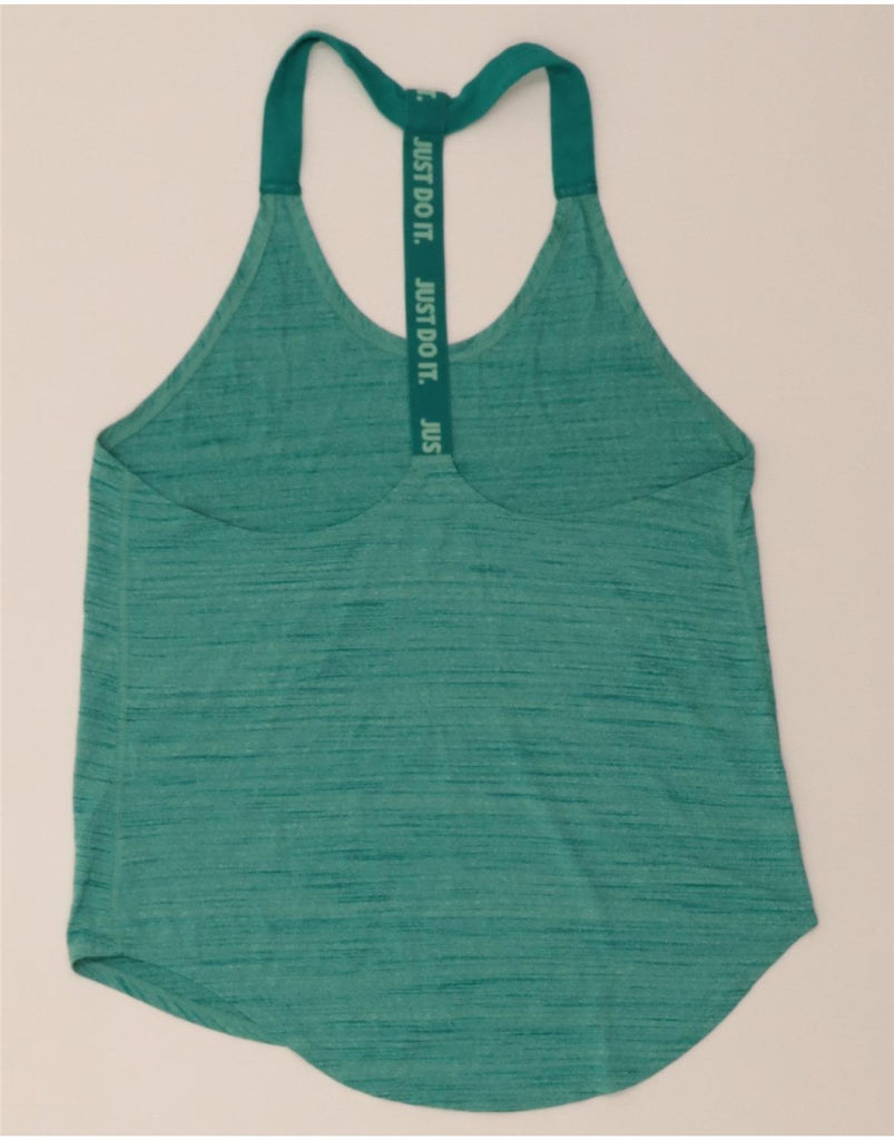 NIKE Womens Dri Fit Vest Top UK 10 Small Green Flecked Vintage Nike and Second-Hand Nike from Messina Hembry 